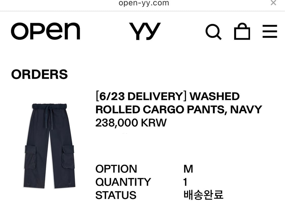 (m)openyy washed rolled cargo pants navy 상품이미지2