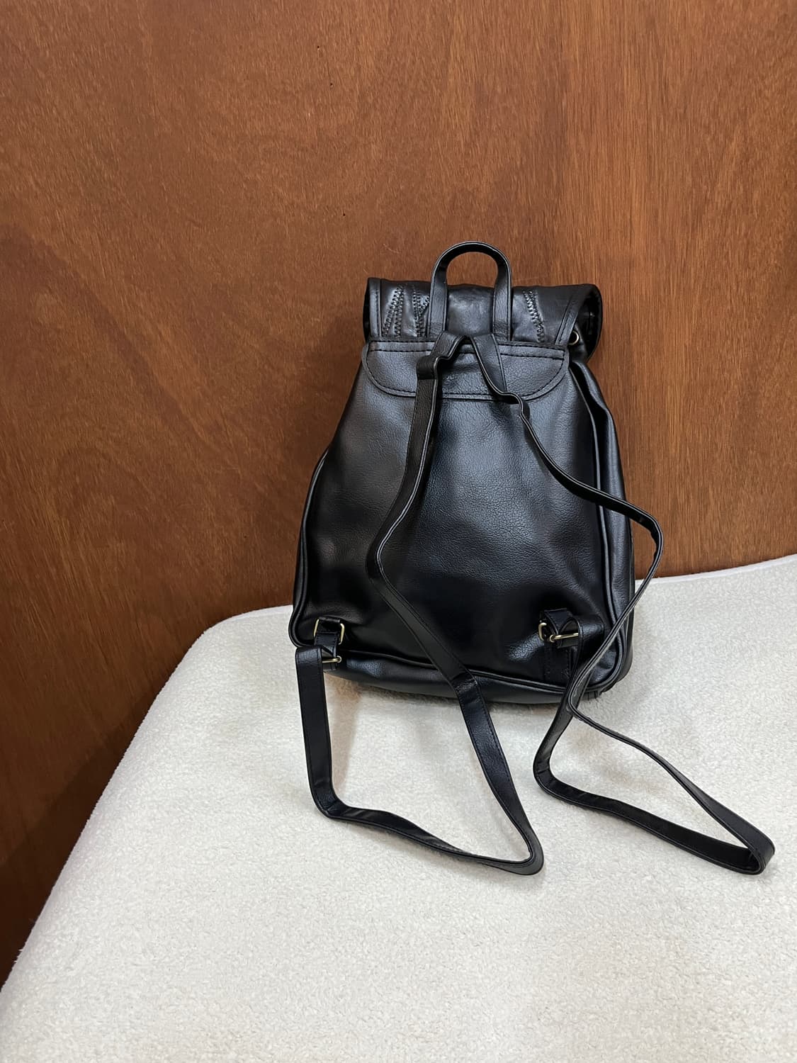 (Deadstock)소가죽 패치워크 백팩 블랙 상품이미지6