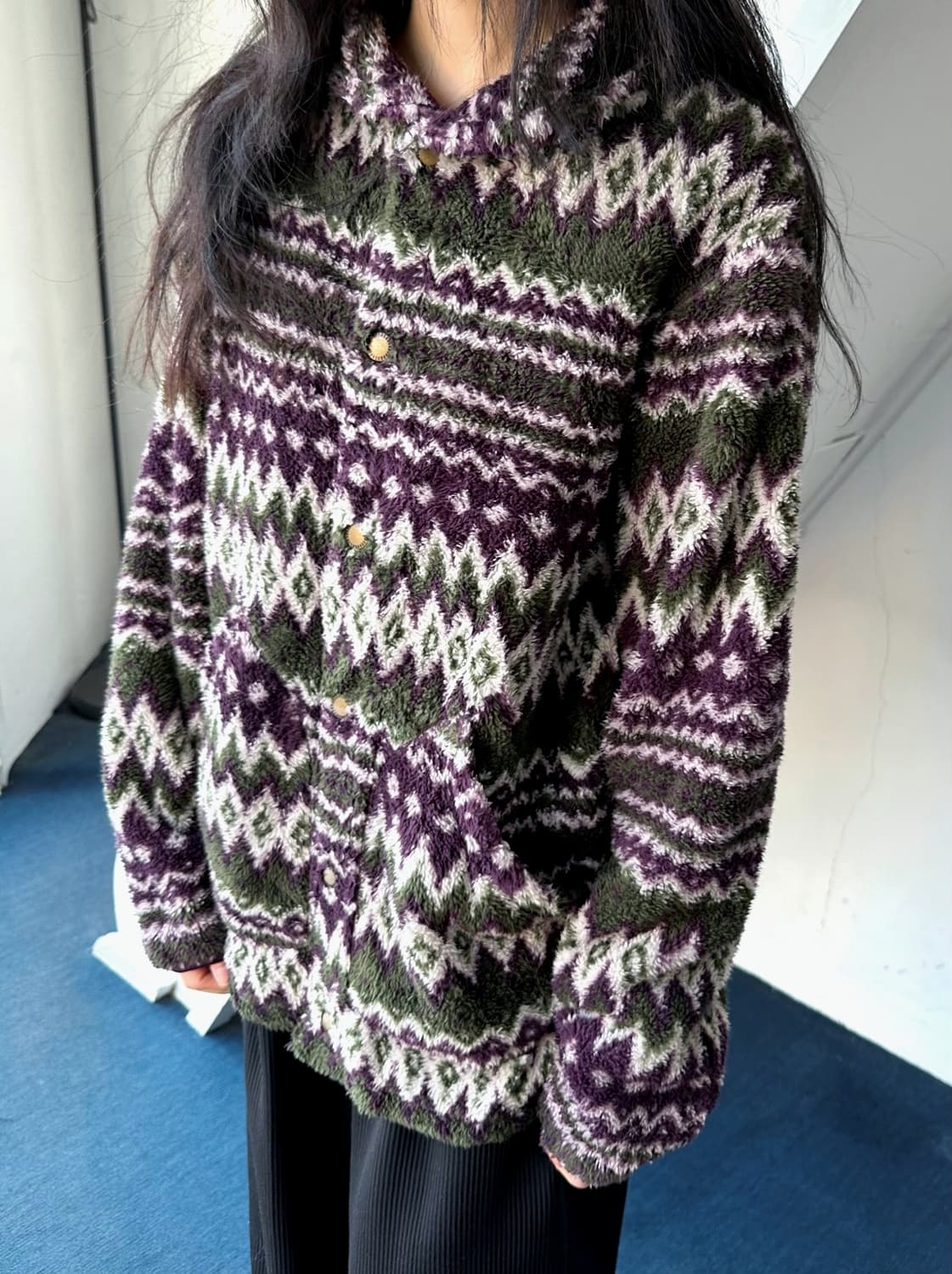 Hairy fleece design pattern jacket 상품이미지7