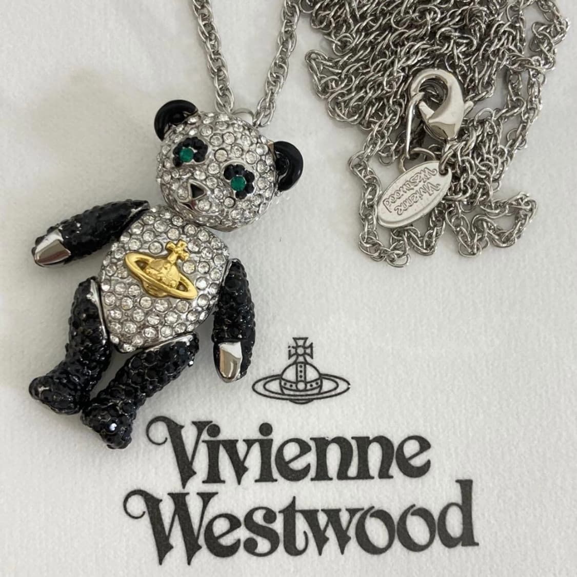 비비안웨스트우드 크리스탈 테디베어 orb체인 펜던트 목걸이(새상품) 상품이미지1