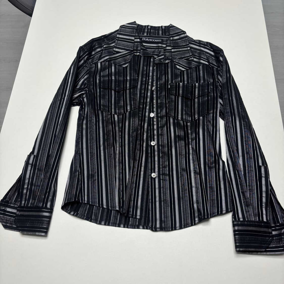 폴리수엠 WESTERN GLITTER STRIPE SHIRT (BLA 상품이미지2