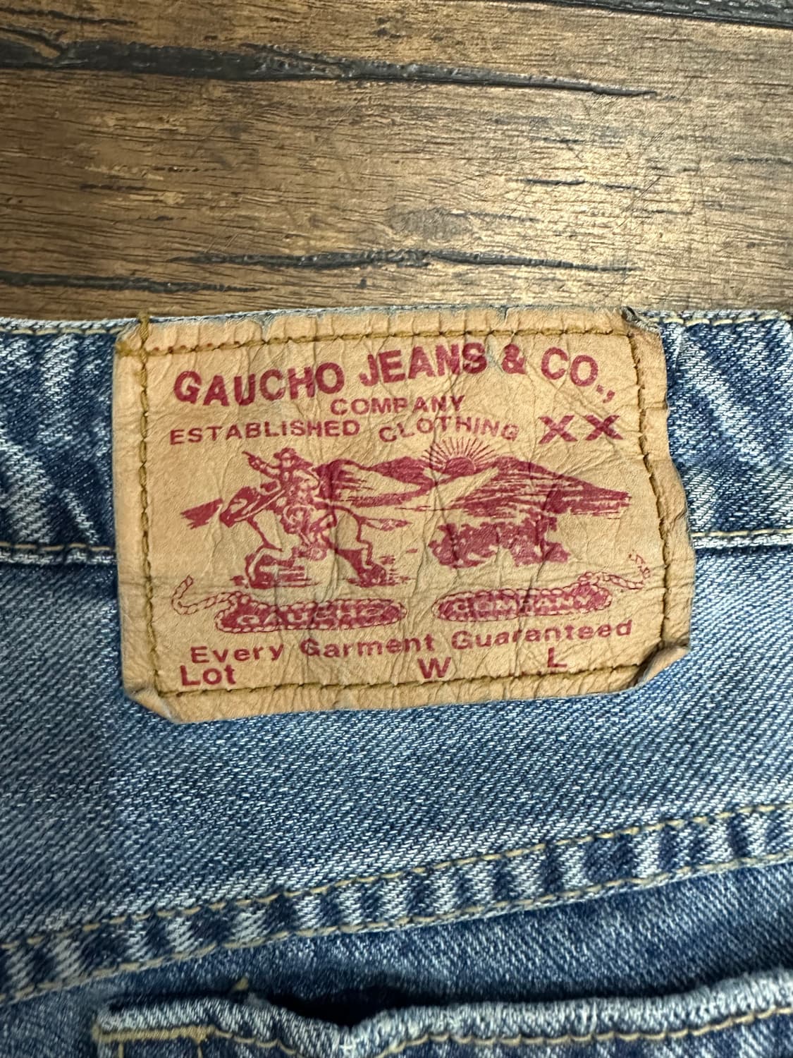 가우초진스앤코 연청 와이드핏 청바지 W34 상품이미지5