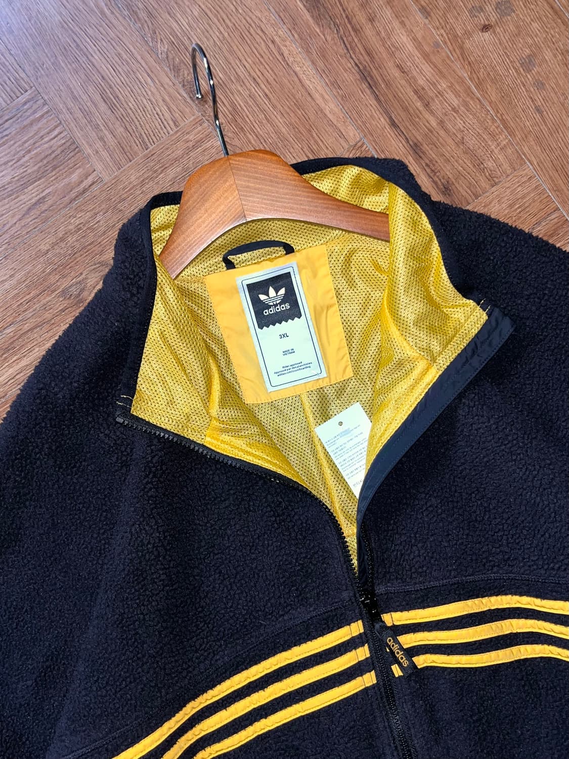 아디다스 삼선 배색 플리스 집업 상품이미지3