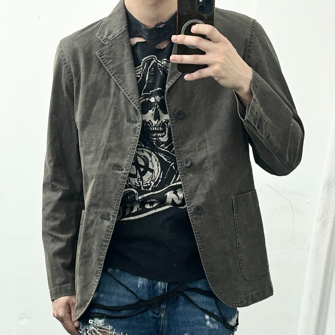 Tornado Mart 흑청 데님 블레이저 자켓 상품이미지1