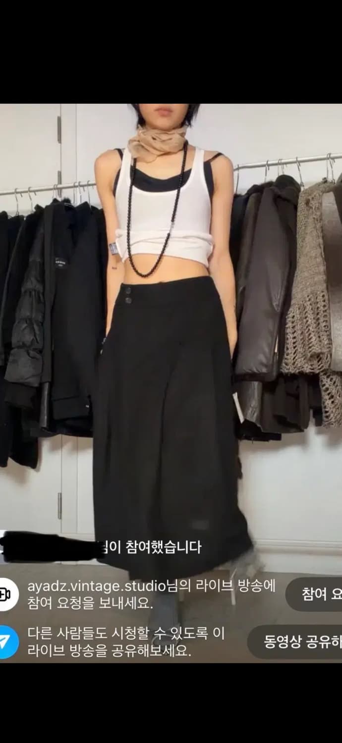 Ayadz 빈티지 울 미디스커트 블랙 상품이미지1
