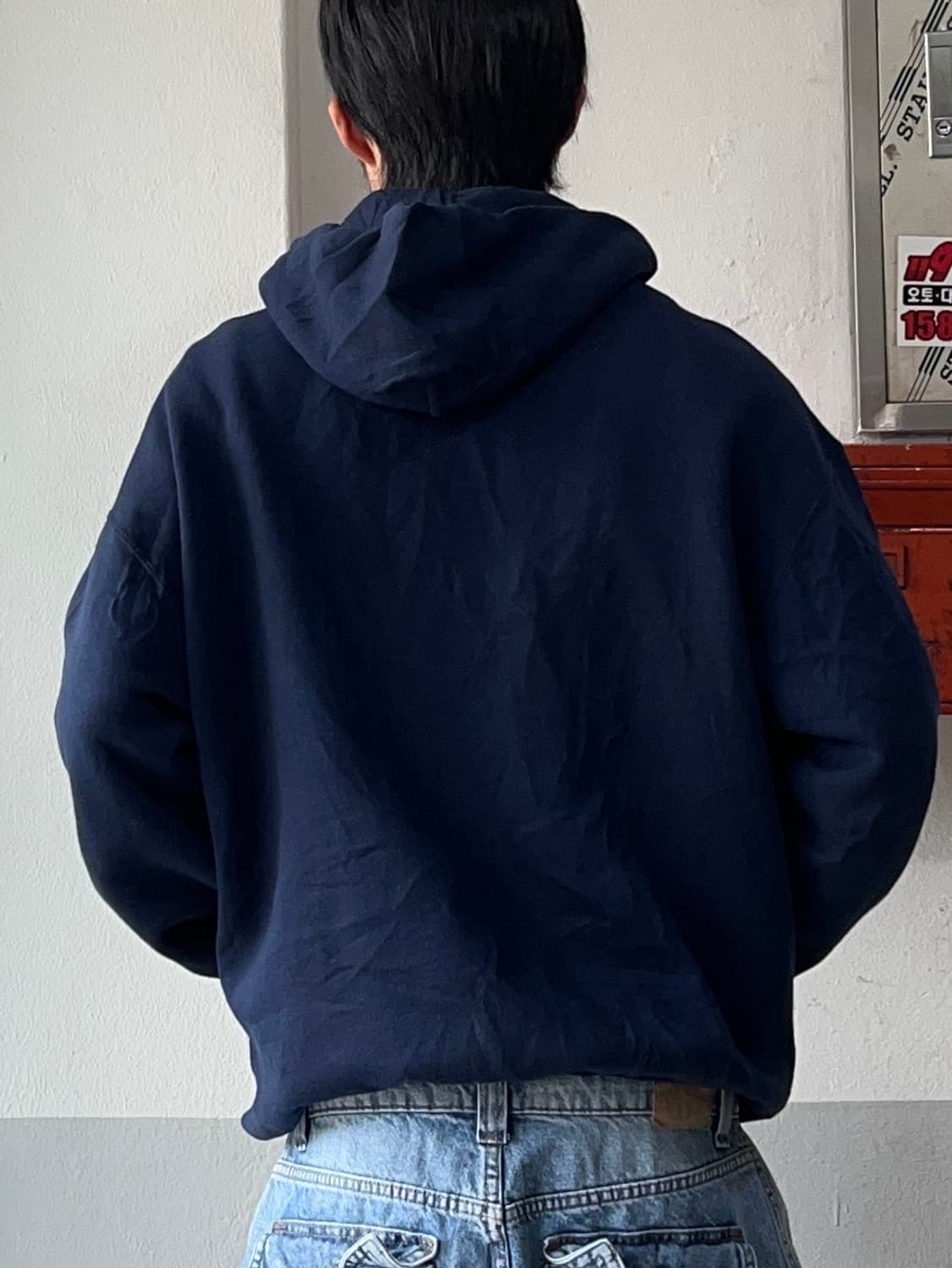 90's 러셀 후드집업 네이비 MADE IN USA  상품이미지3