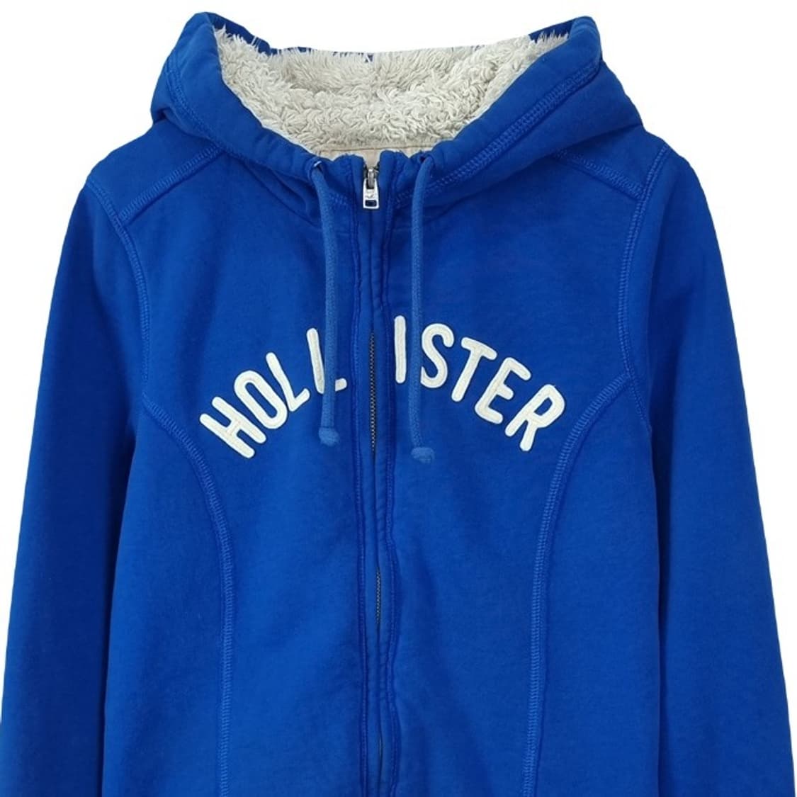 [홀리스터] Y2K 빅로고 양털 후드 집업 블루 M18532 상품이미지4