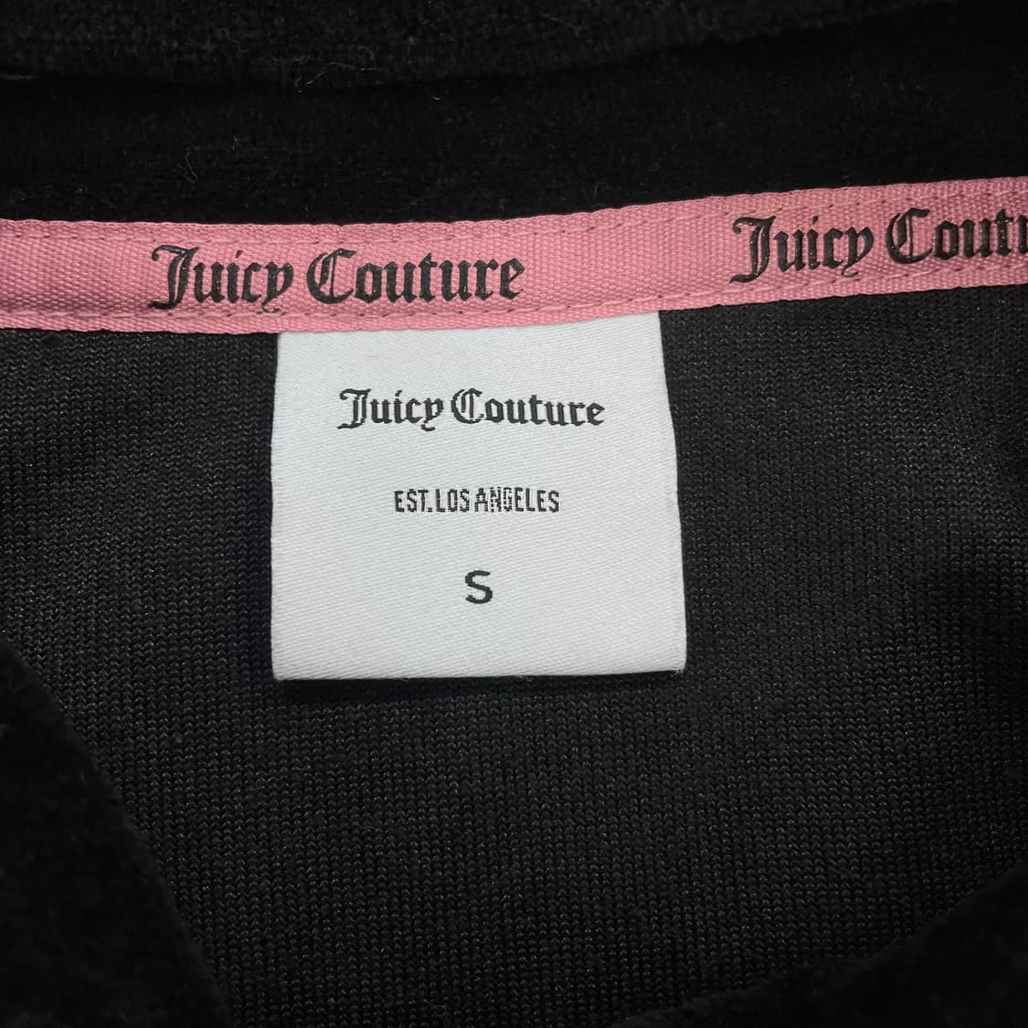 쥬시꾸띄르 벨루어 큐빅 후드집업 블랙 상품이미지6