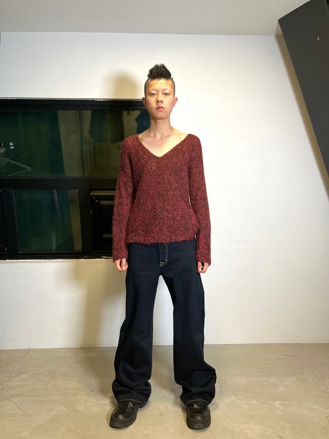 Burgundy Color Knit Sleeves 상품이미지2