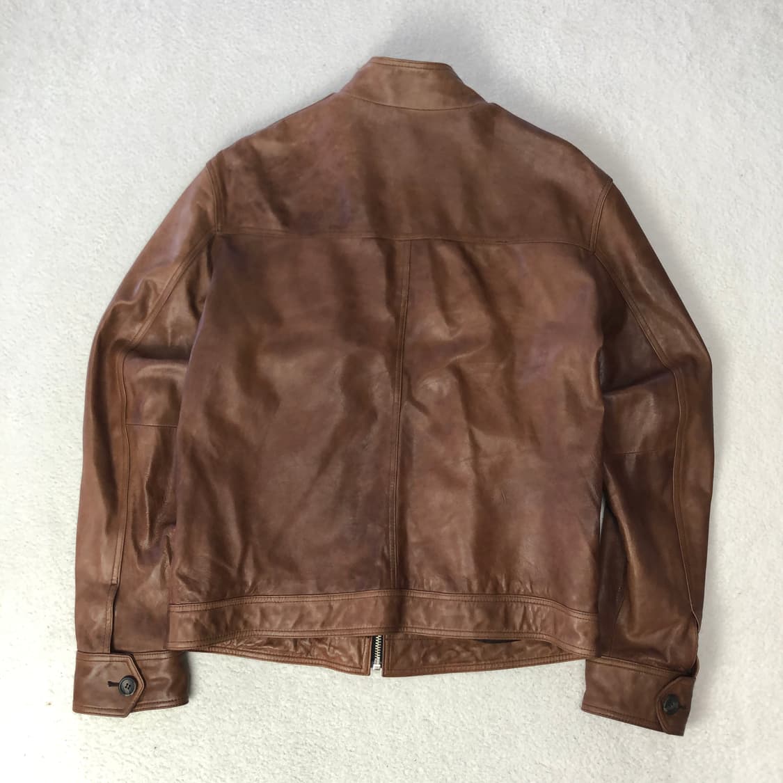 브라운 빈티지 램스킨 레더 자켓 상품이미지2