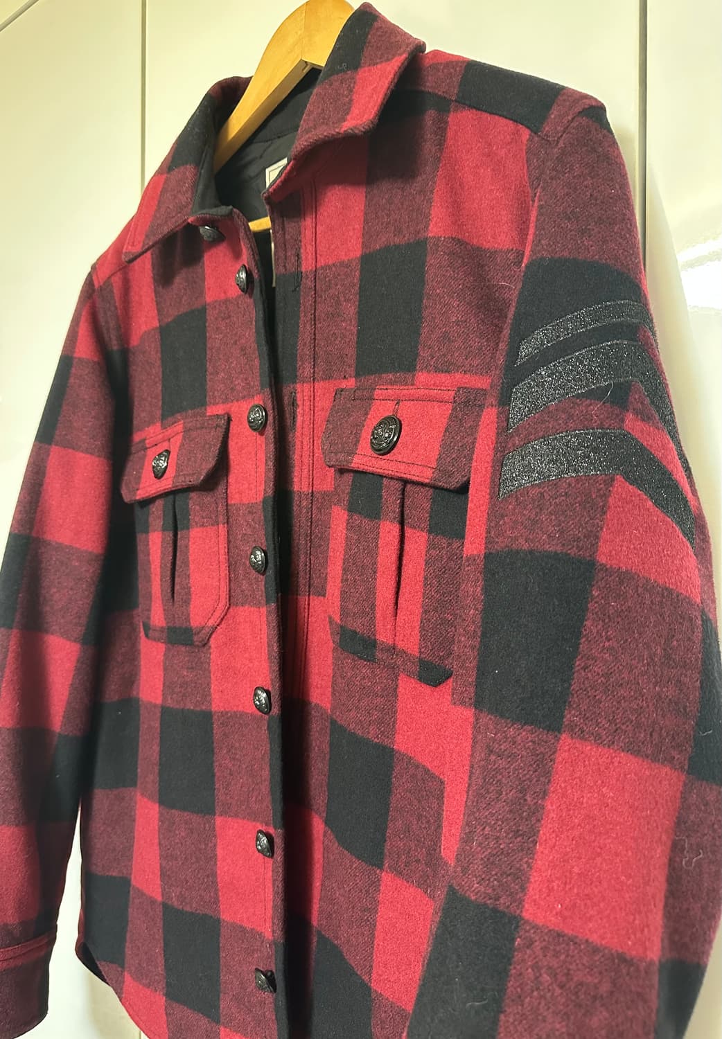 쟈딕앤볼테르 레드 블랙 체크 셔츠 울누빔자켓 상품이미지2