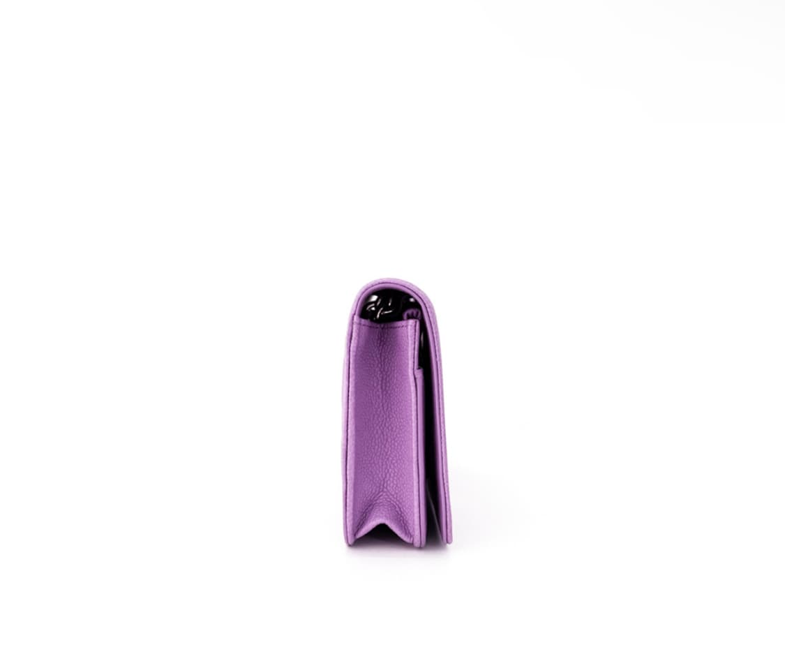 샤넬 보이 샤넬 여성 캐비어 쉐브론 WOC 체인 숄더 크로스백 금장 퍼플 상품이미지4