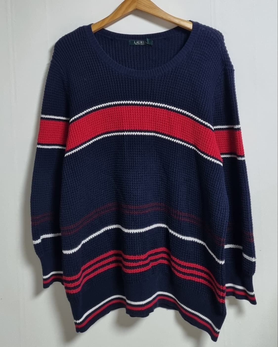 XXL (99) 폴로 네이비 코튼 니트 여성 상품이미지1