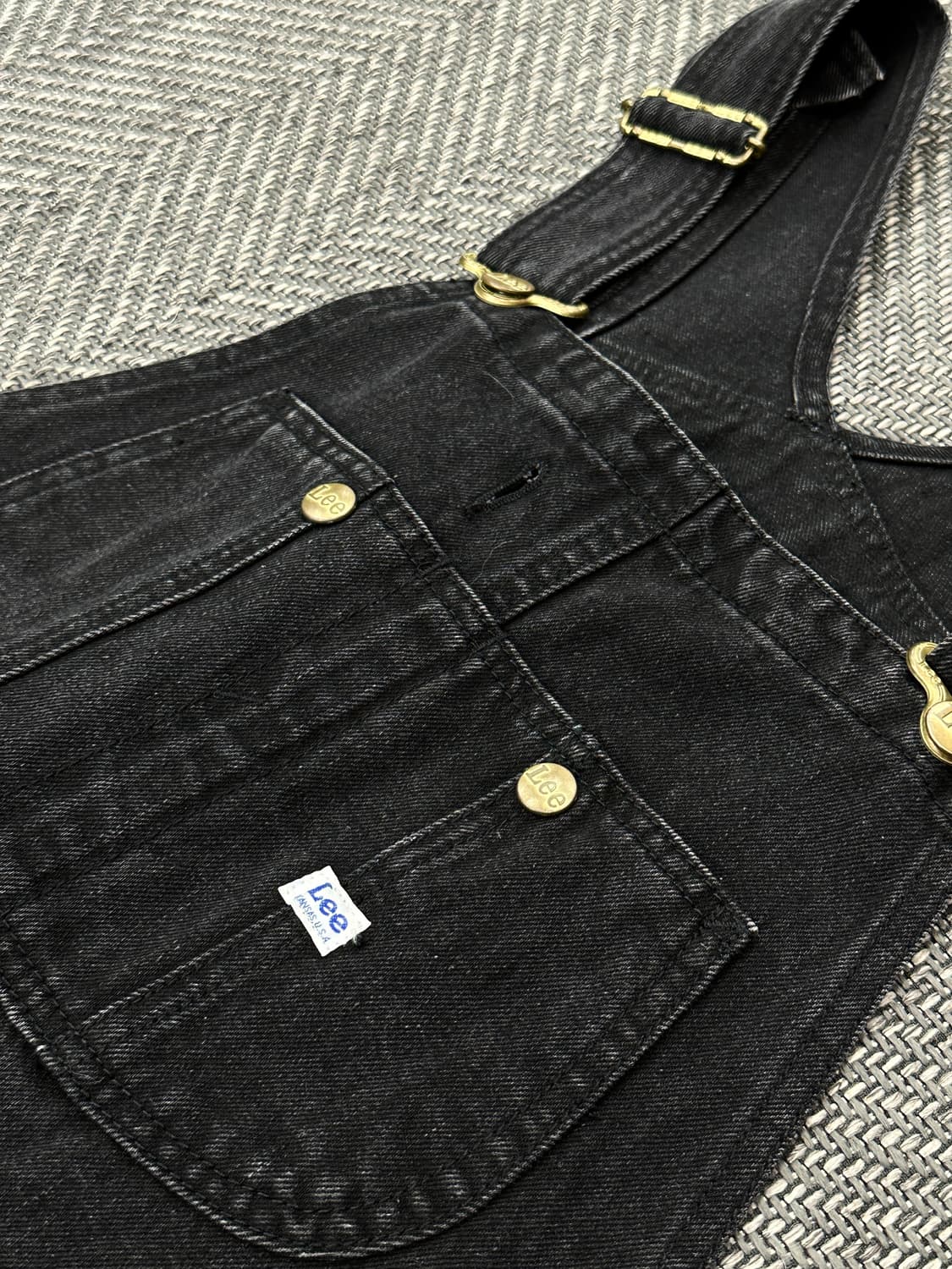 Lee 리 흑청 데님 오버롤 멜빵팬츠 상품이미지3