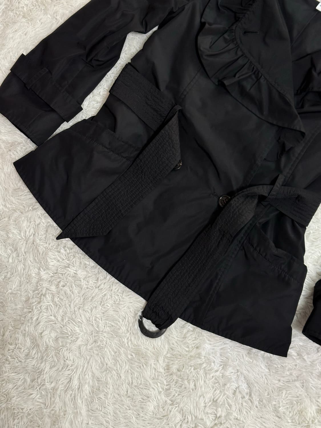 아르마니 콜레지오니 블랙 트렌치 코트 40 상품이미지4