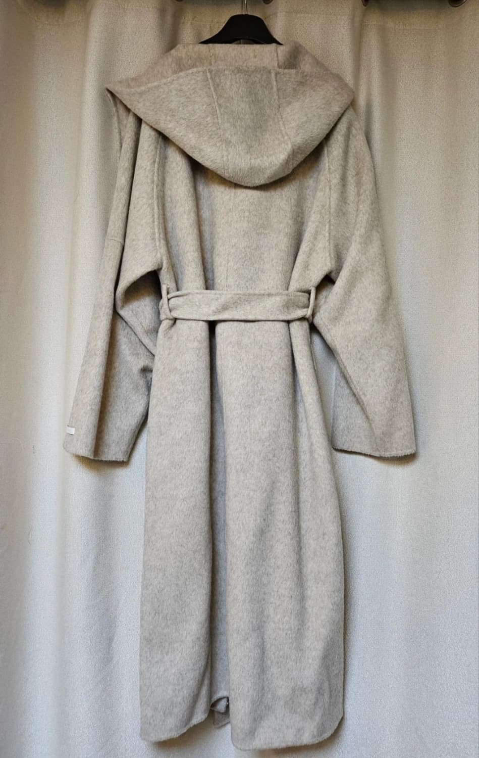 MOMBBEE 후드 핸드메이드 롱 코트 상품이미지2