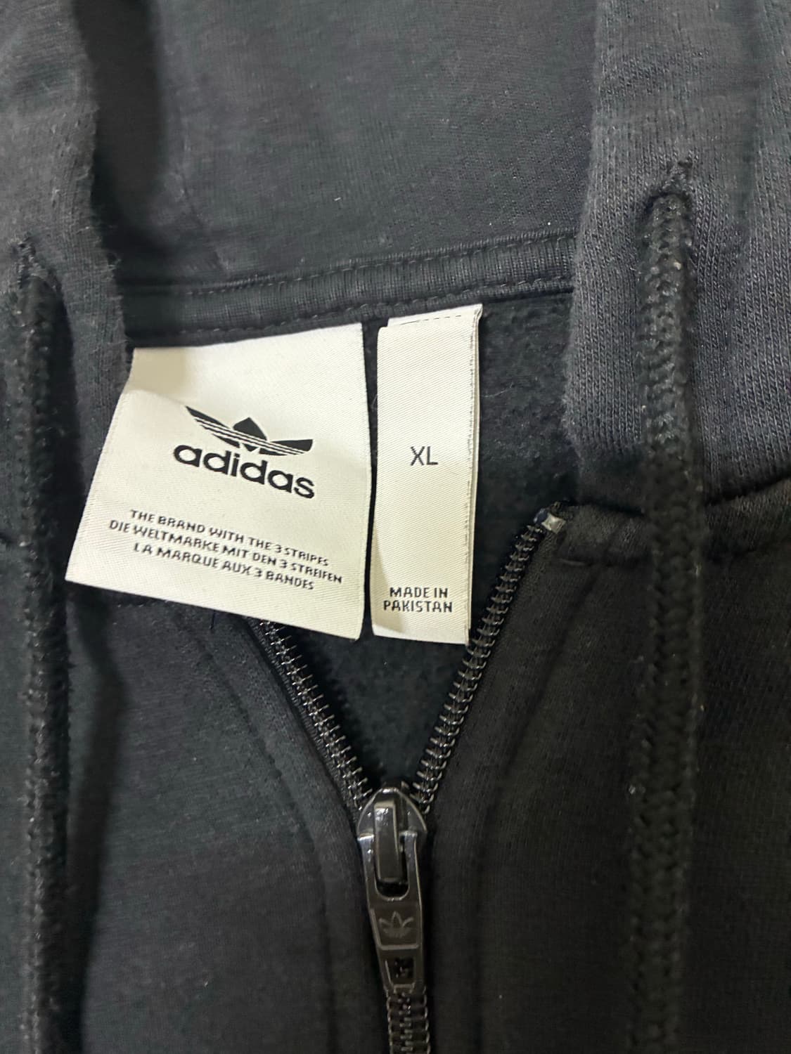 아디다스 트레포일 아방핏 블랙 후드집업(xl) 상품이미지3