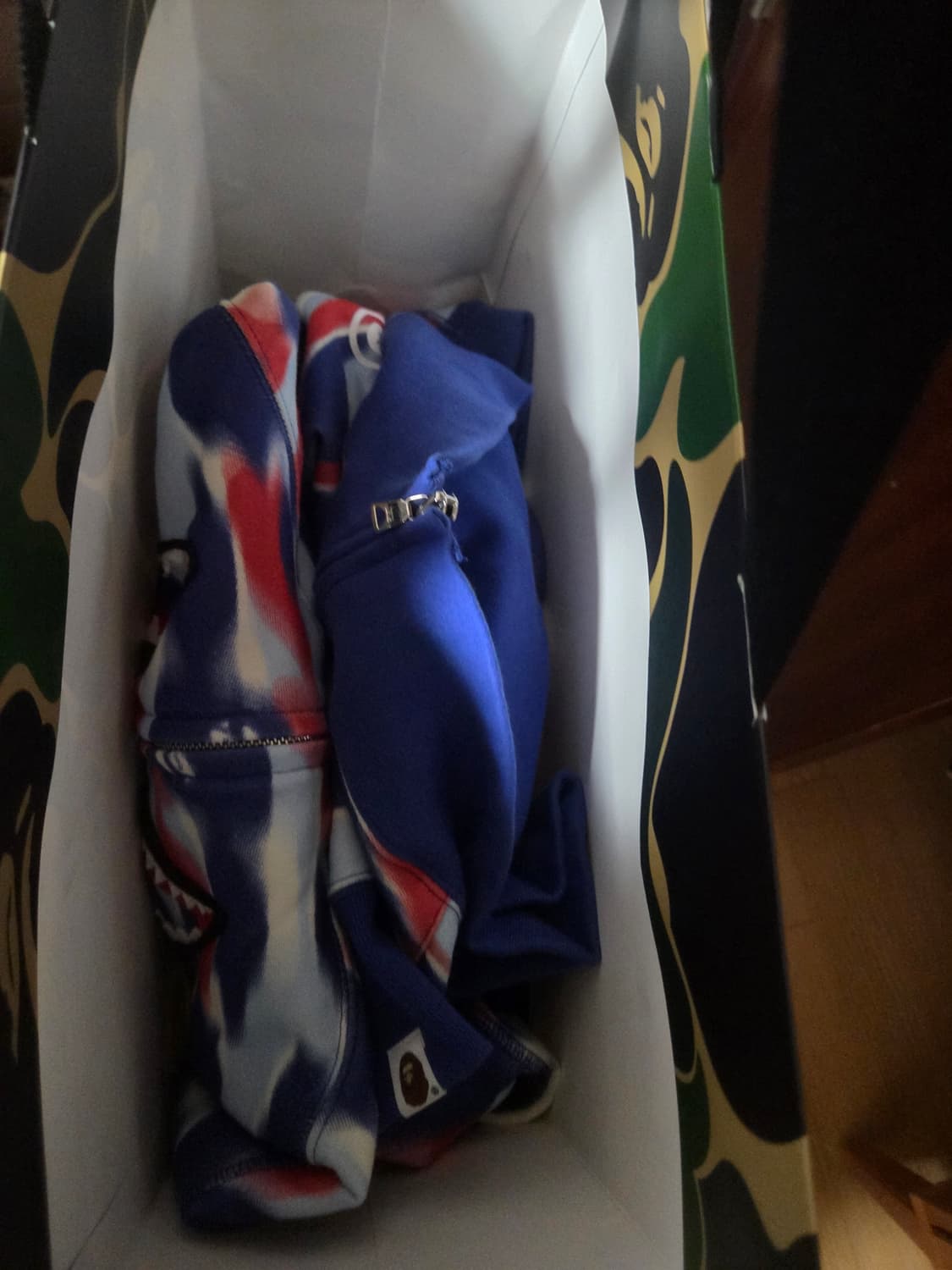 (새상품) 베이프 스크린 카모 샤크 후드집업 블루

XL 상품이미지2