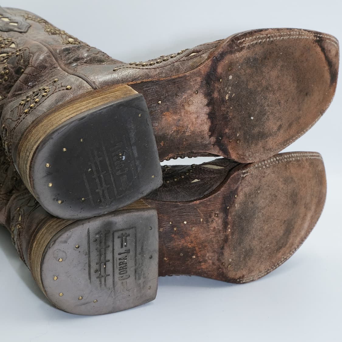 빈티지 코랄 웨스턴 스터드 레더 부츠 9M(260)사이즈 BT26005 상품이미지9