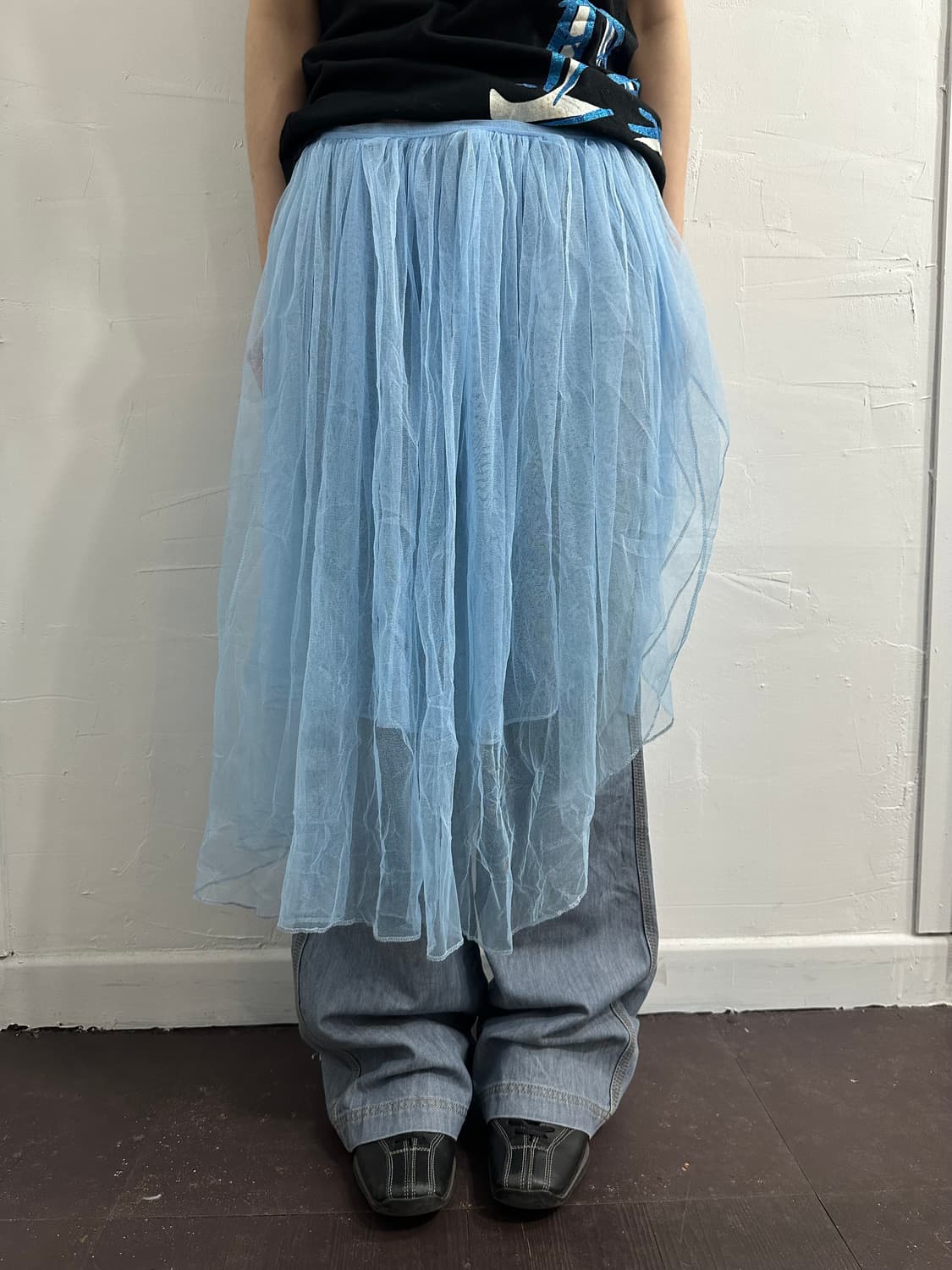 skyblue sha wrap skirt 상품이미지1