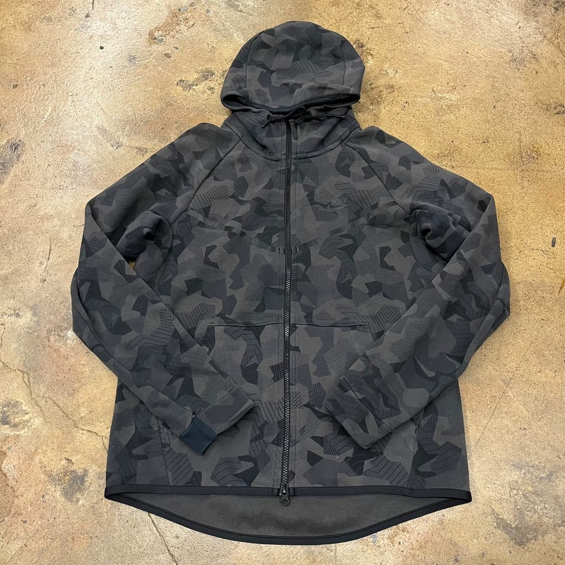 [정품/L] 나이키 테크 플리스 카모 후드집업 블랙 b17 상품이미지2