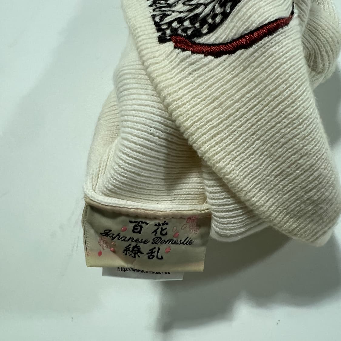 JP 재팬 오리엔탈 용프린팅 자수 화이트비니(OS) 상품이미지5