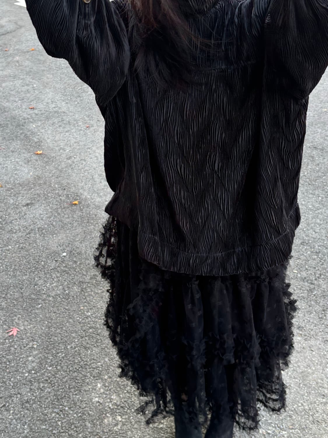 가니 플리츠 하이넥 블라우스 상품이미지3