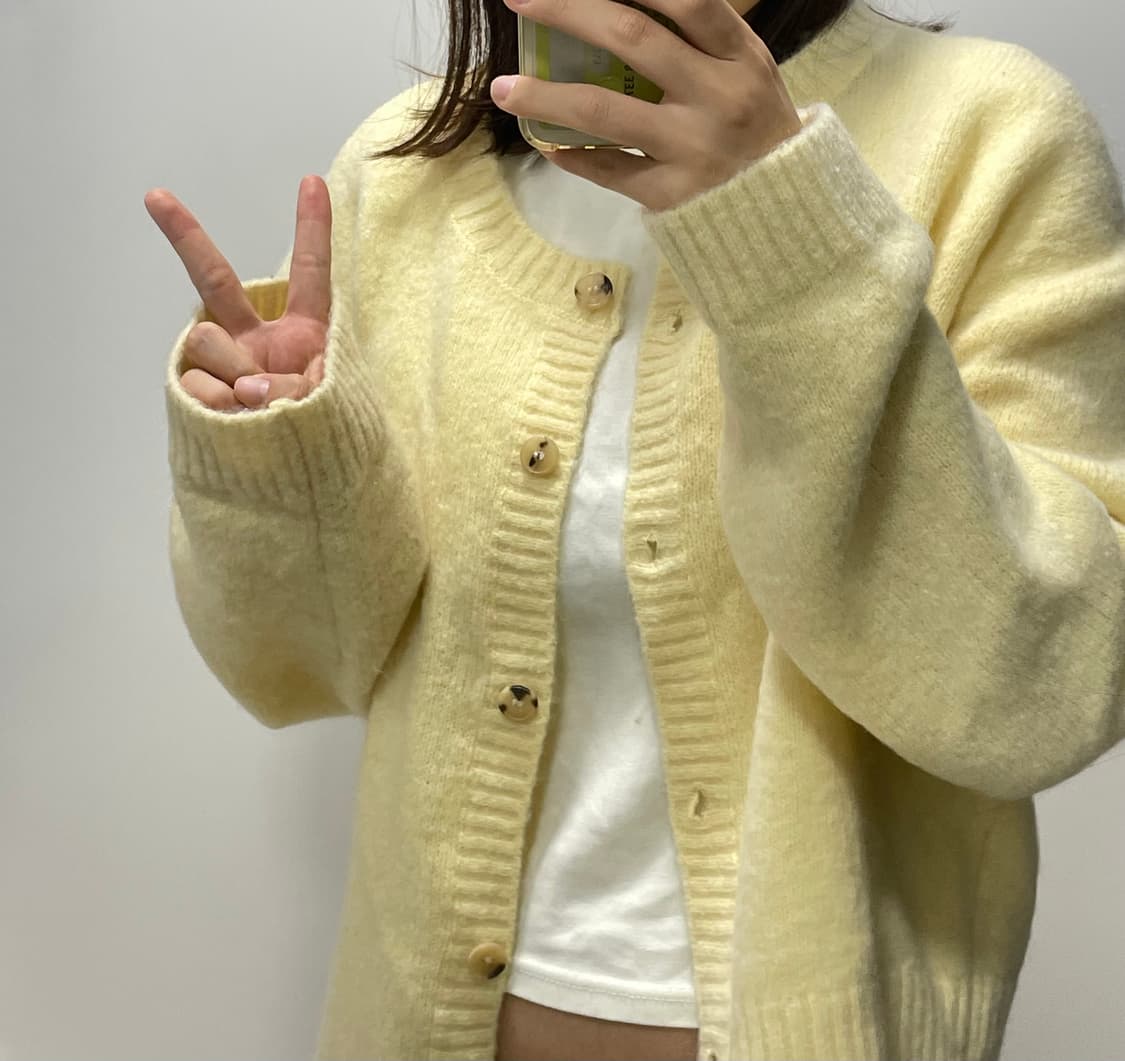 병아리 니트 (단추 브라운) 상품이미지1