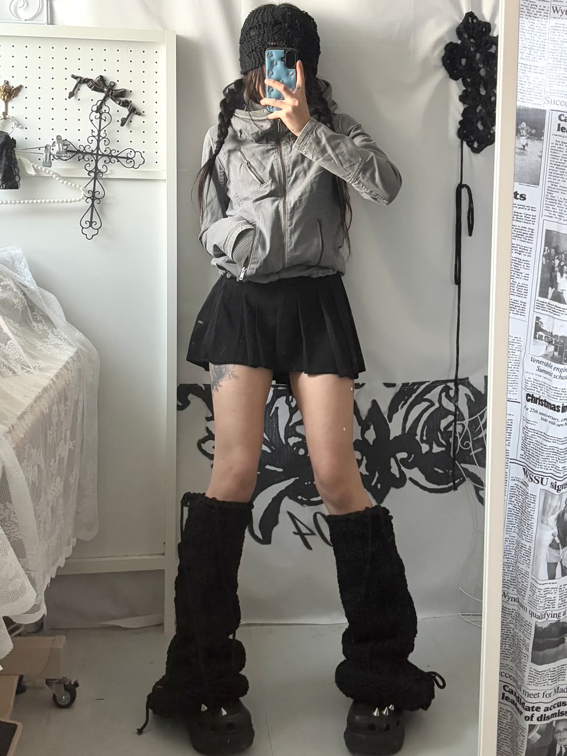 • grey high-neck 2way jacket  상품이미지2