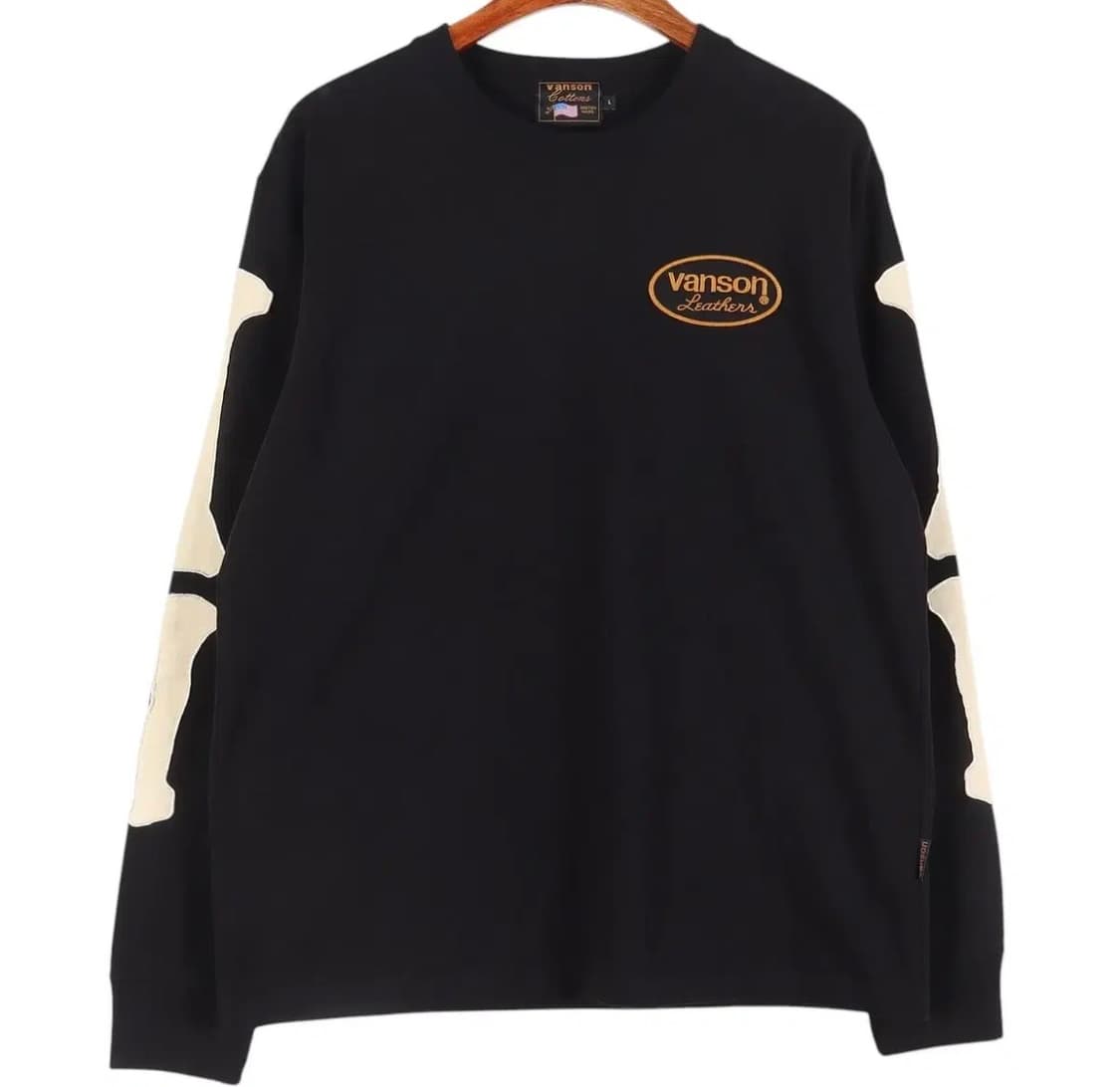 XL 벤슨 본패치 롱슬리브 티셔츠 블랙 상품이미지1