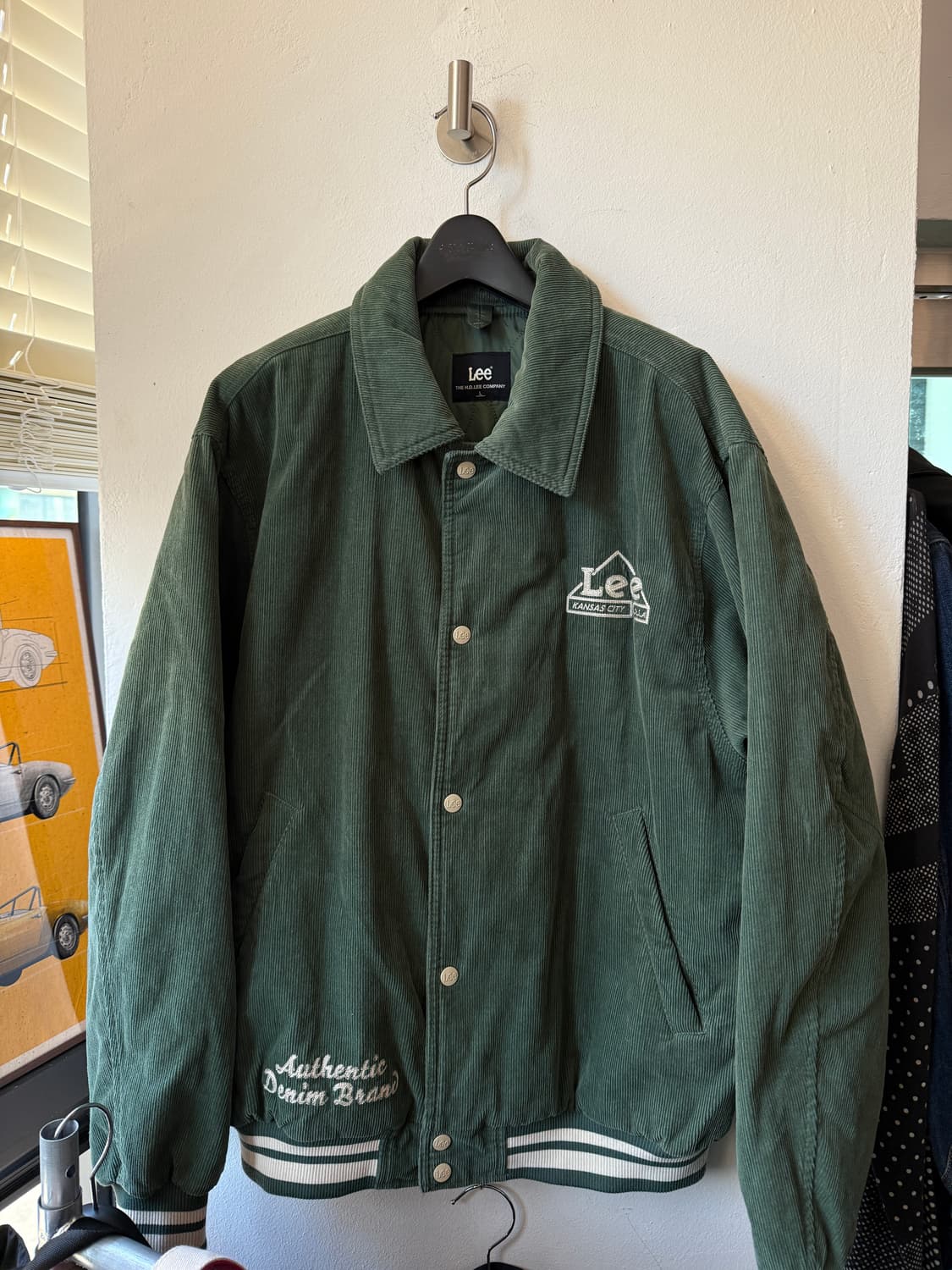 Lee 리 코듀로이 바시티 그린 L 상품이미지1