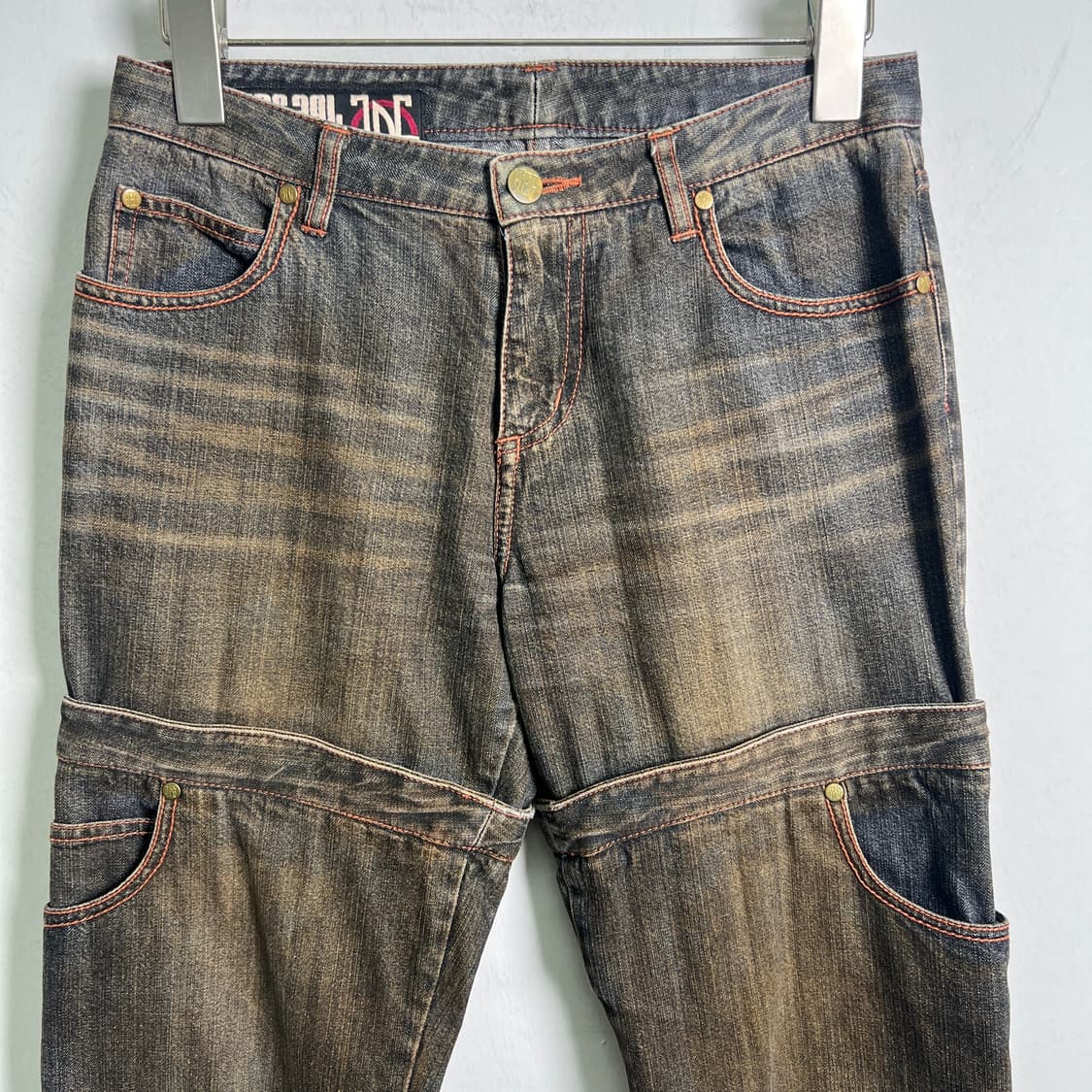 장 폴 고티에 더블 로우 웨이스트 멀티 포켓 데님 팬츠 38 상품이미지3