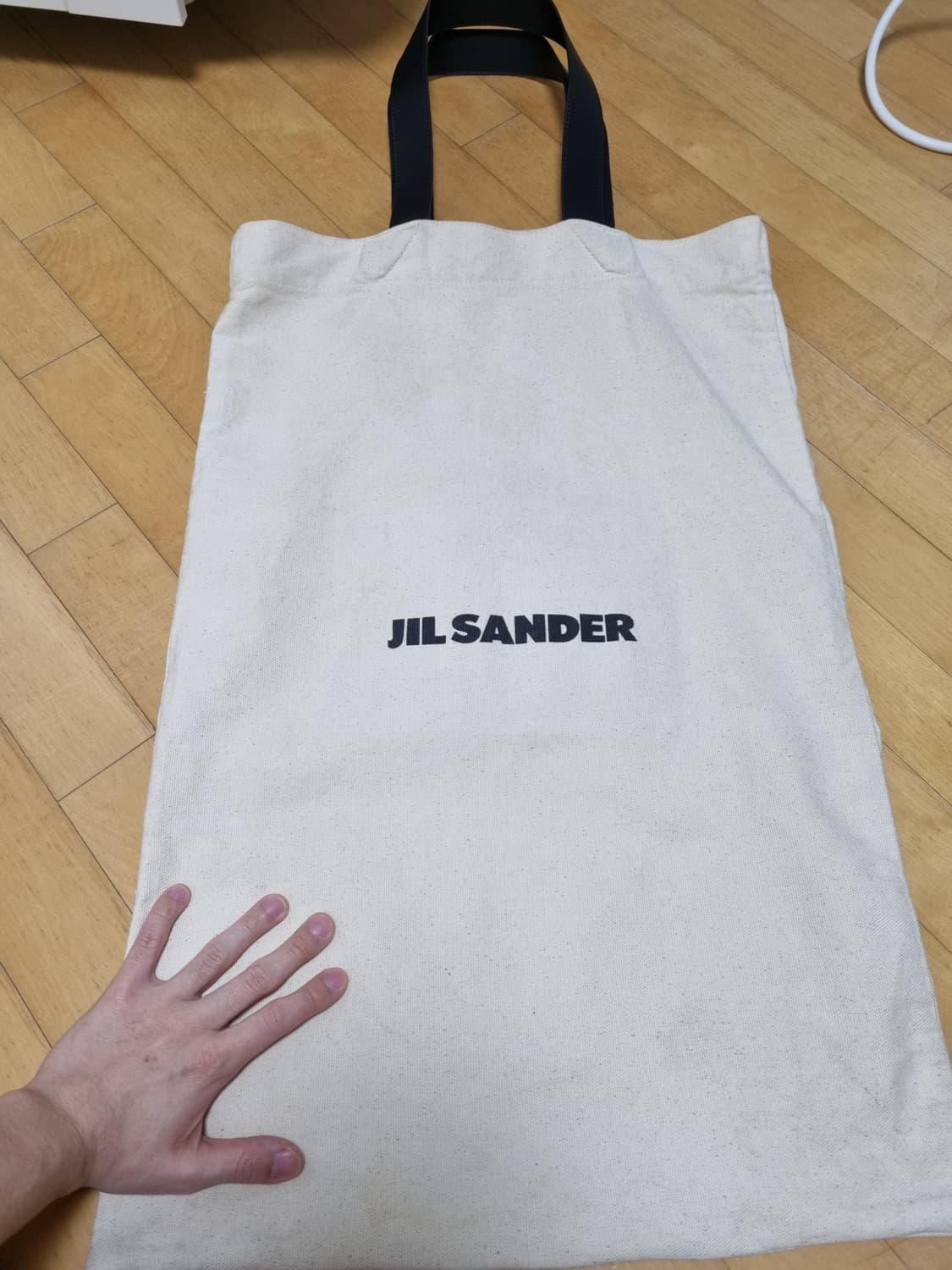 질샌더 로고 캔버스 토트백 베이지 상품이미지2