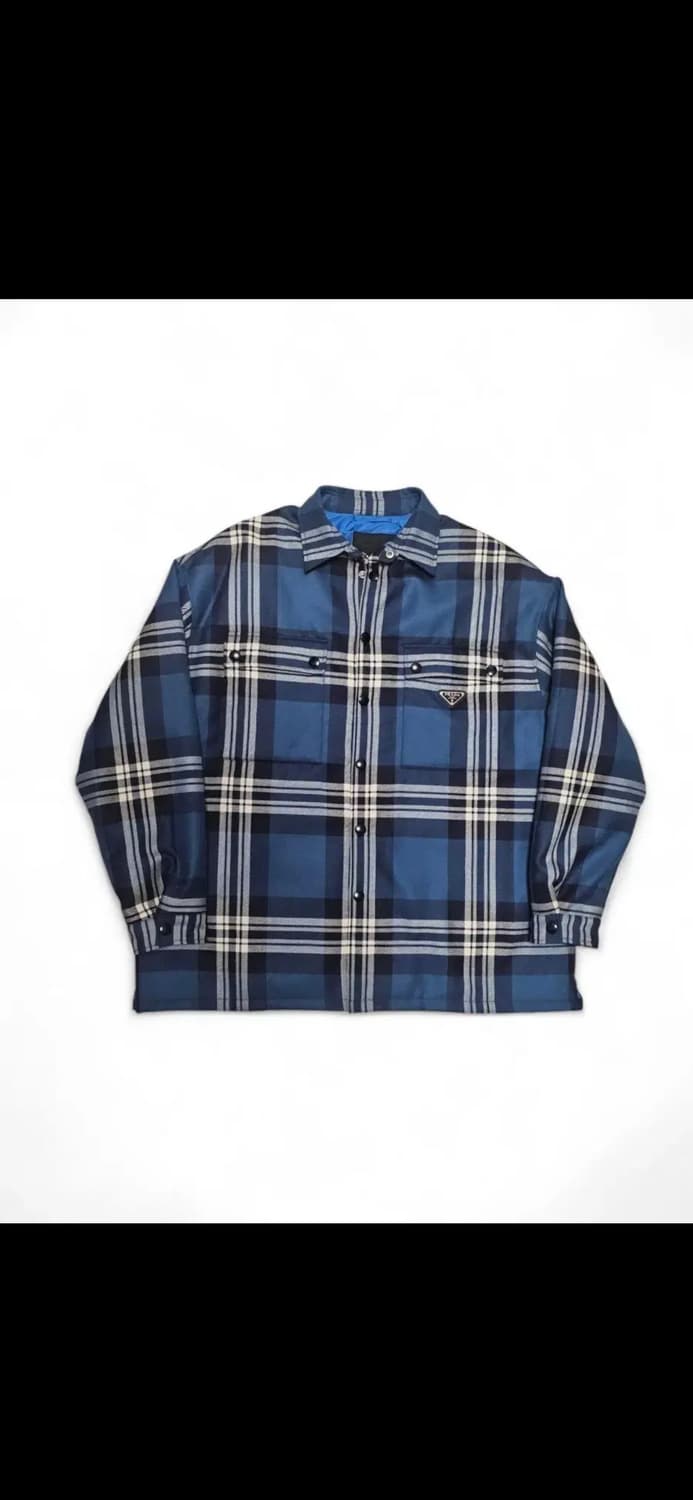 프라다 블루 체크 셔츠 아우터(xl-xxl) 상품이미지1