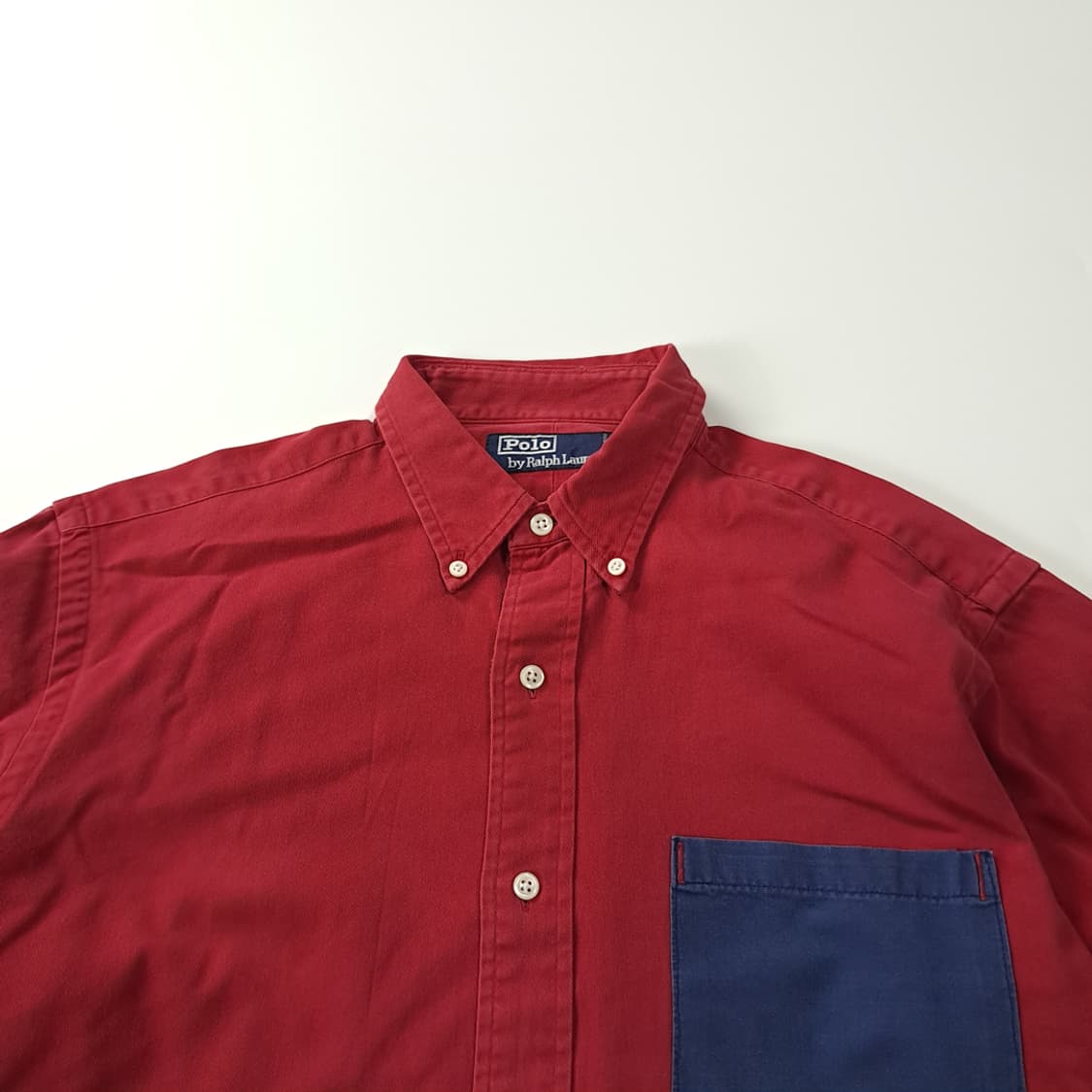 CK218 M 폴로 90s 레드와인 네이비 포켓 셔츠 남방 상품이미지2