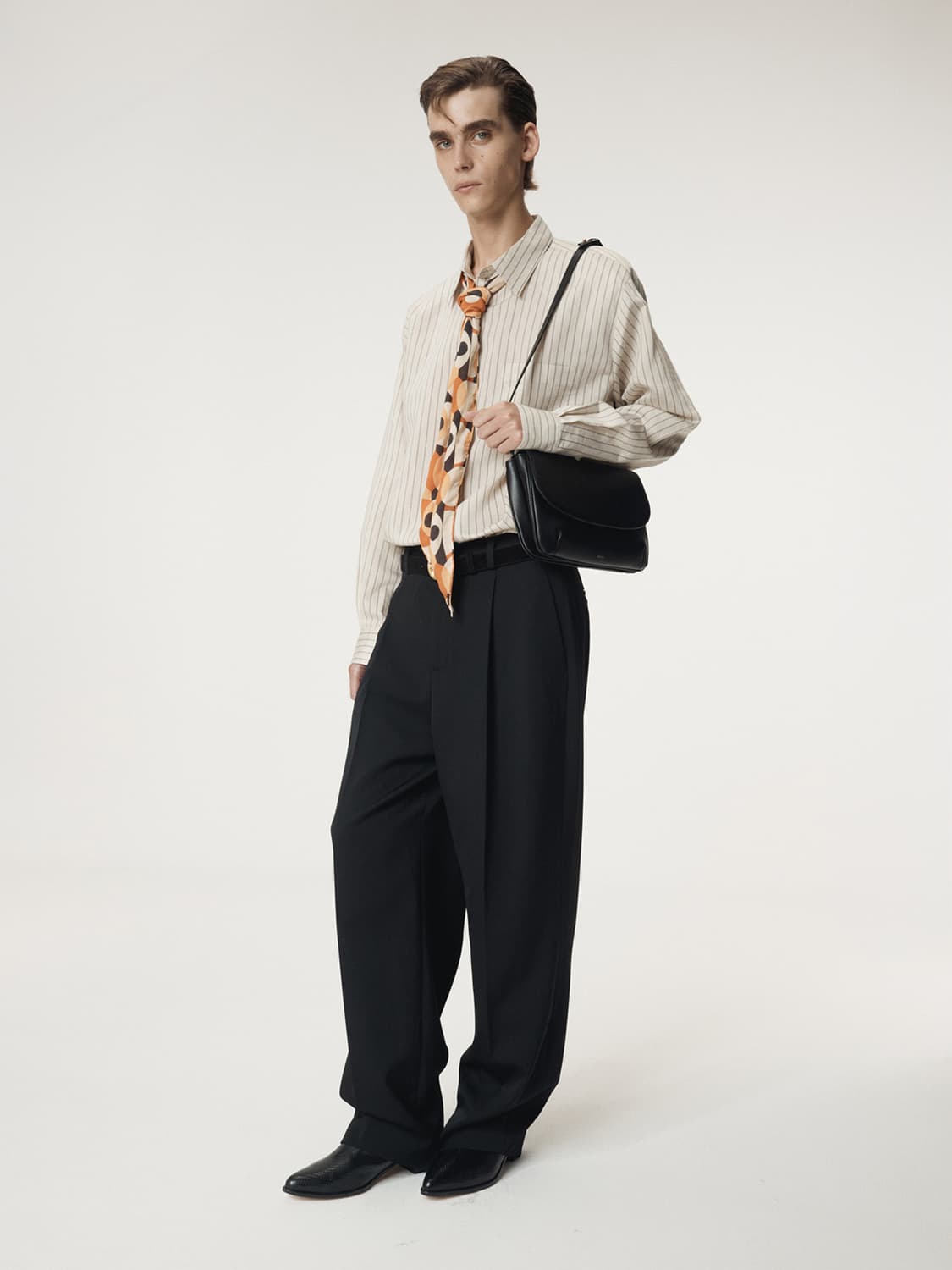 [정가이하판매] 렉토 25FW 레아 스트라이프 셔츠 베이지 상품이미지4