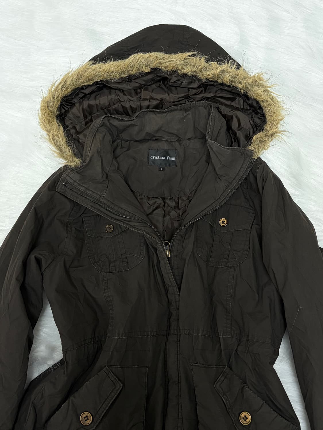 딥카키 야상 아우터 y2k 00s 경량패딩 상품이미지2