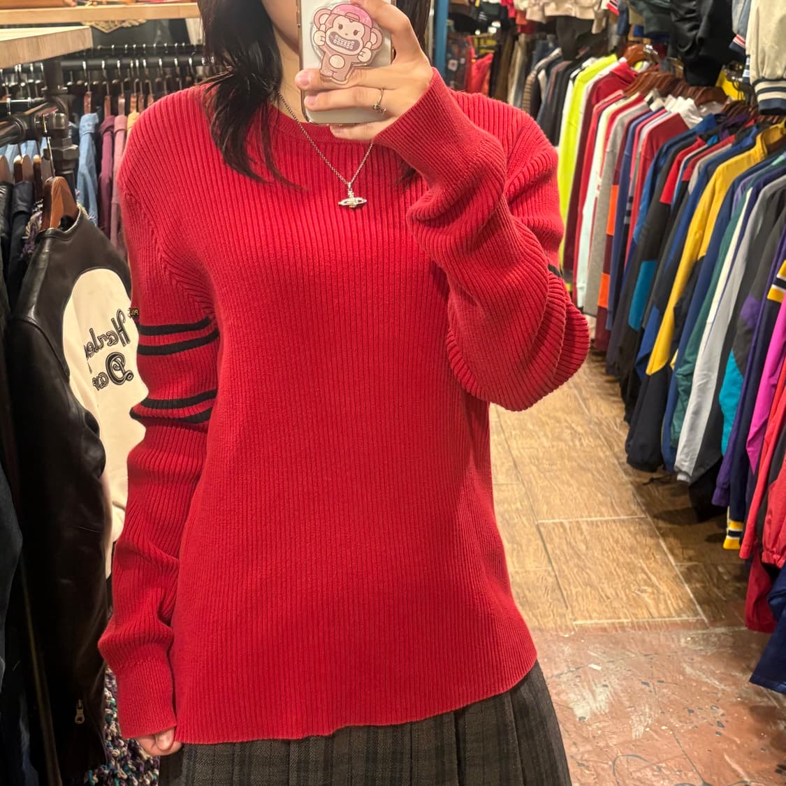 [HI] 폴로 니트 레드 상품이미지3