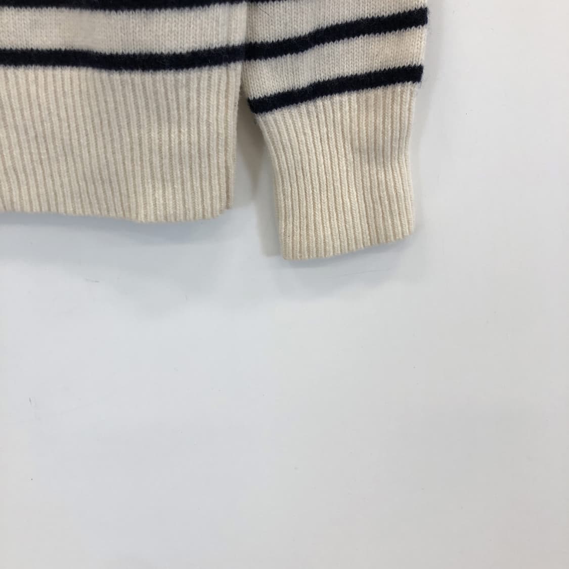 SOWOOL 쏘울 울 100% 크롭 단가라 하프집업니트 55  상품이미지2