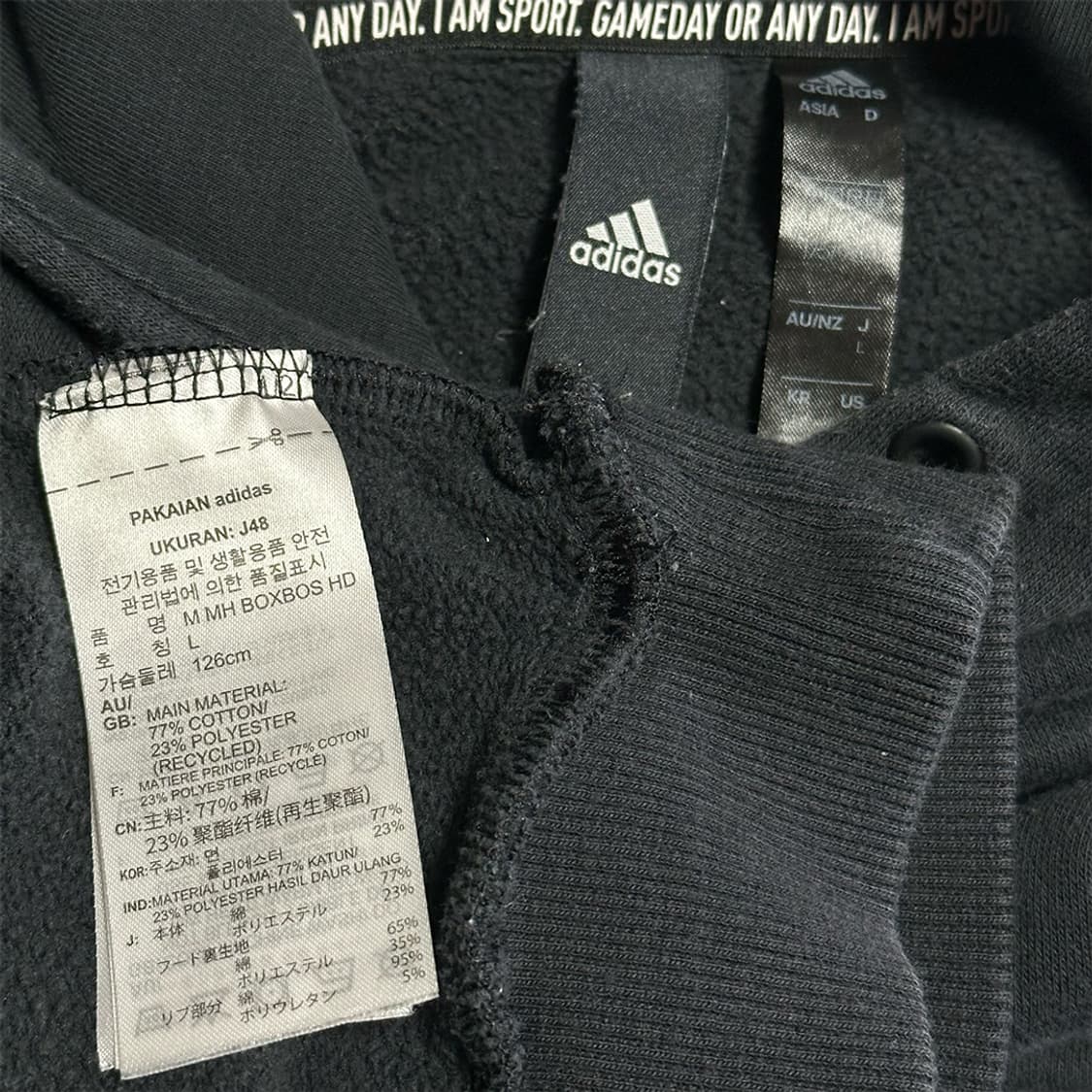 아디다스 옆구리 로고 후드티 상품이미지3
