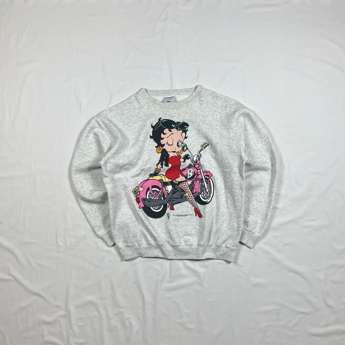 90‘s 94년도 베티붑 betty boop 카툰 로고 맨투맨 상품이미지1