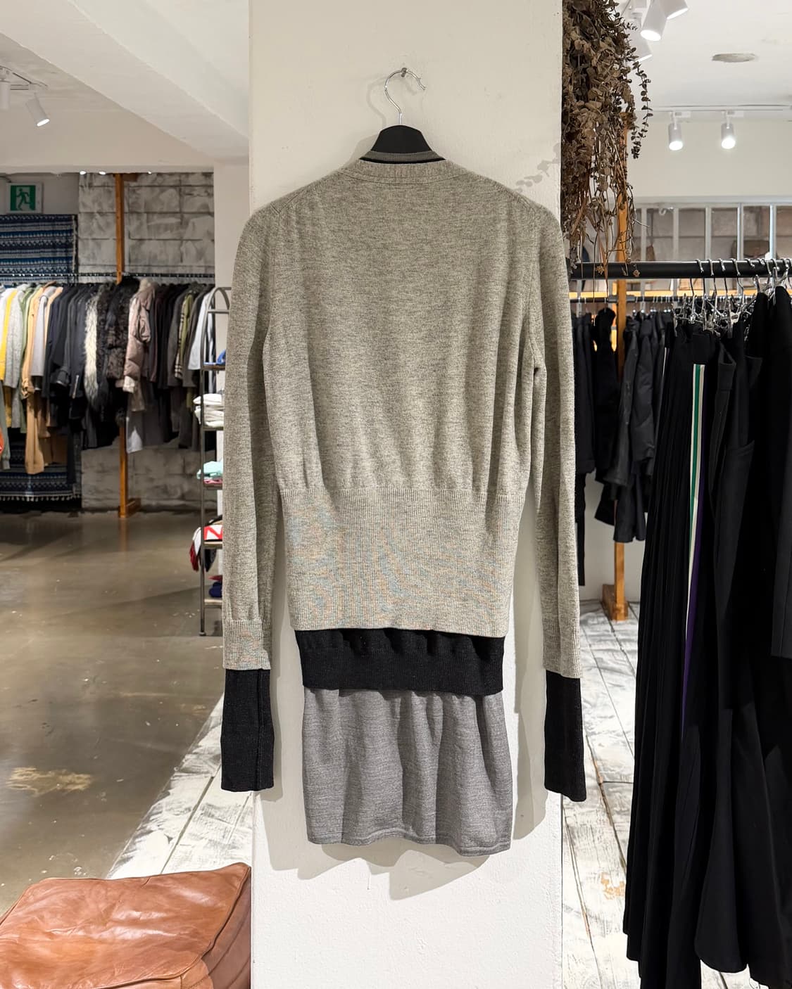 이브 생로랑 그레이 fw08 브이넥 레이어드 가디건 상품이미지6