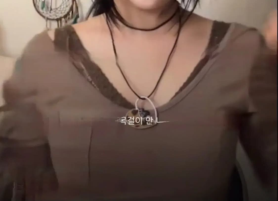 레테빈티지 호피 하트 고무줄 목걸이 상품이미지2