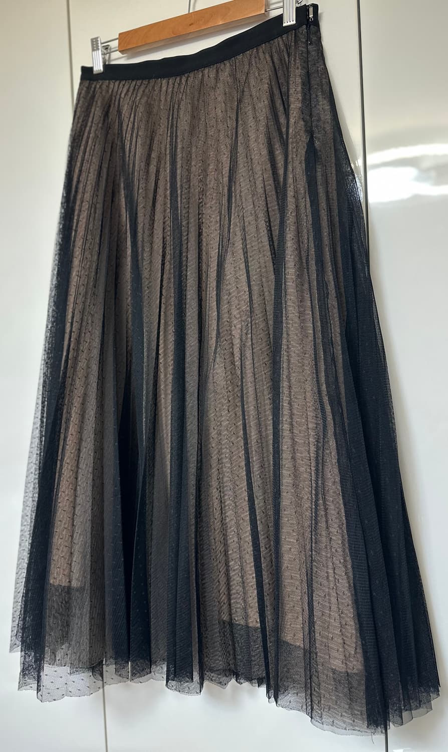 오르 블랙 튤 스커트 롱 플리츠 샤스커트 상품이미지6