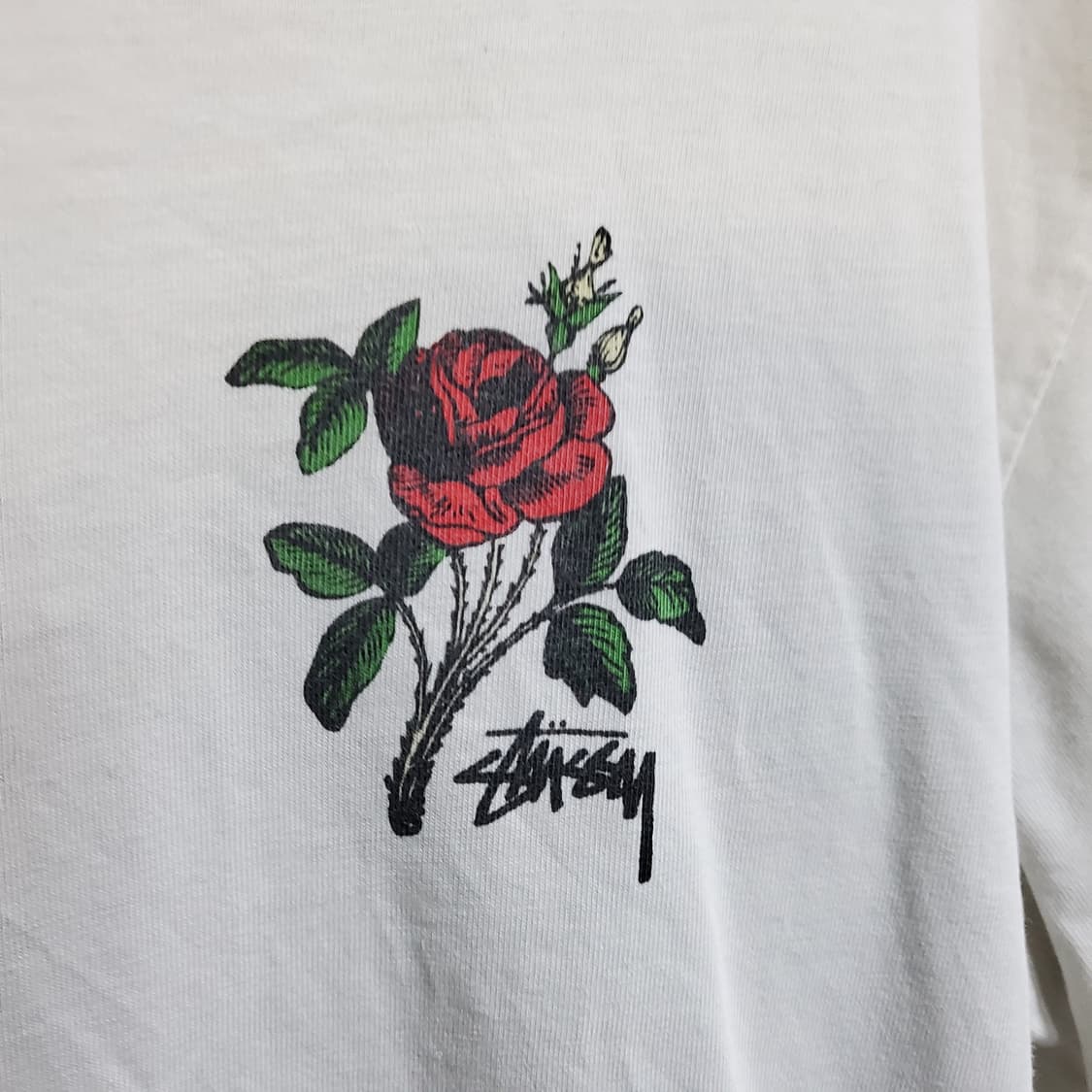 스투시 로즈 프린팅 반팔 티셔츠 화이트  상품이미지3