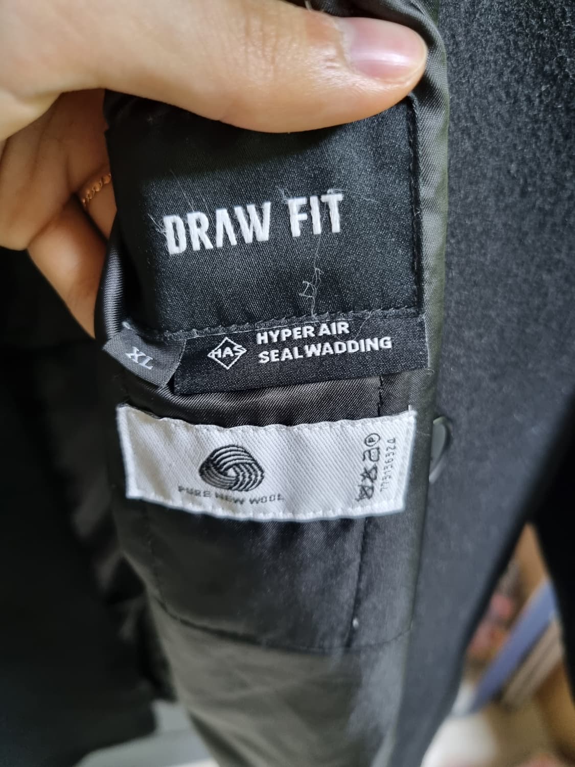 드로우핏 프리미어 퓨어 캐시미어 로브 더블 코트 (Black) 상품이미지5