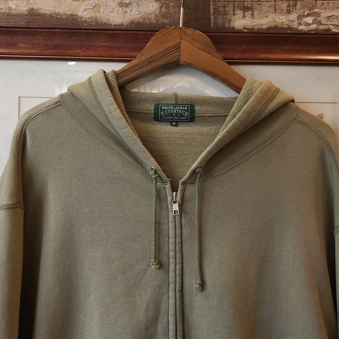 90s 폴로 컨트리 후드 스웻셔츠 후드 집업 그린 M 상품이미지4