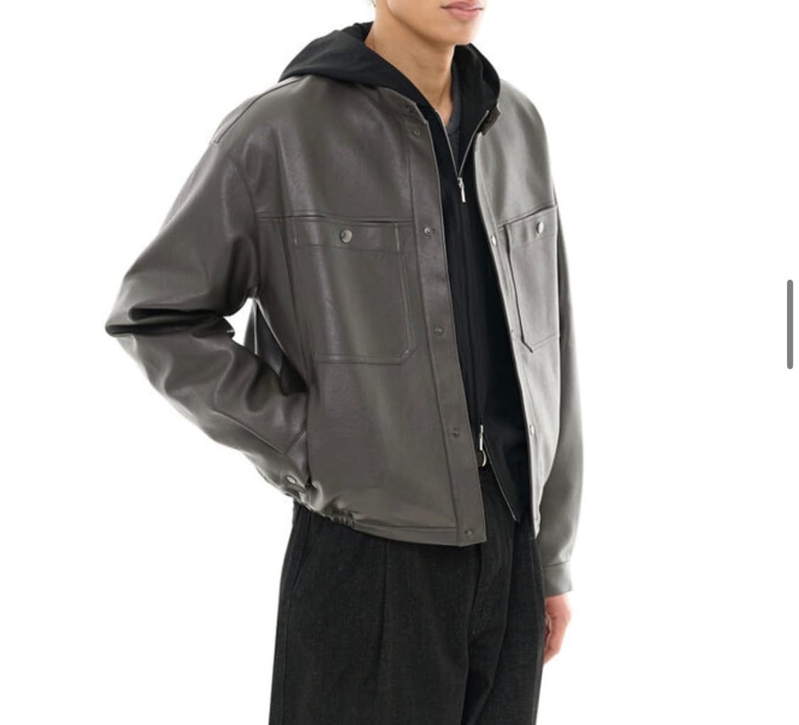 비슬로우 비건 레더 자켓 상품이미지2