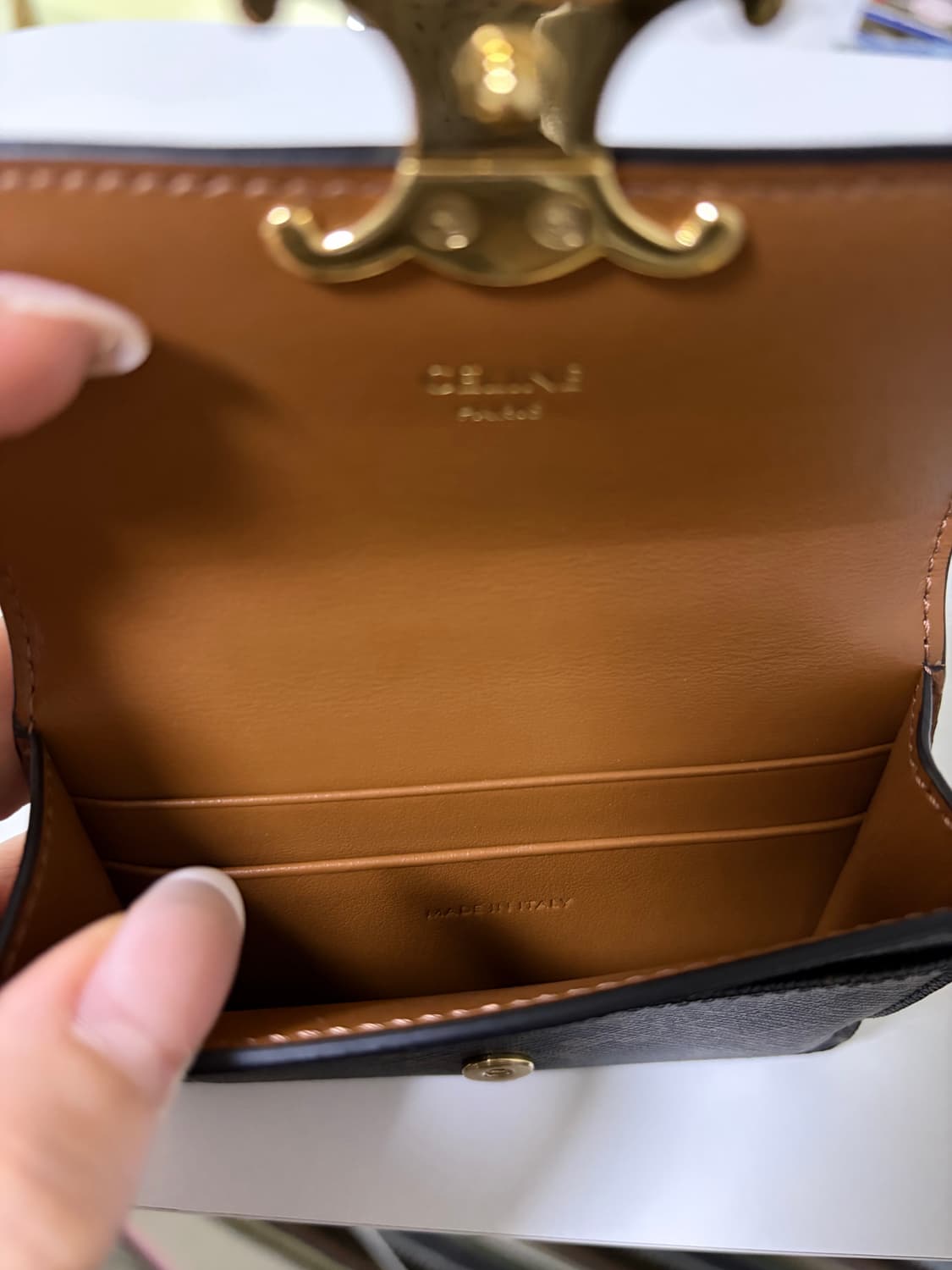 [풀박] 셀린느 트리옹프 플랩 캔퍼스 카드 지갑 상품이미지4