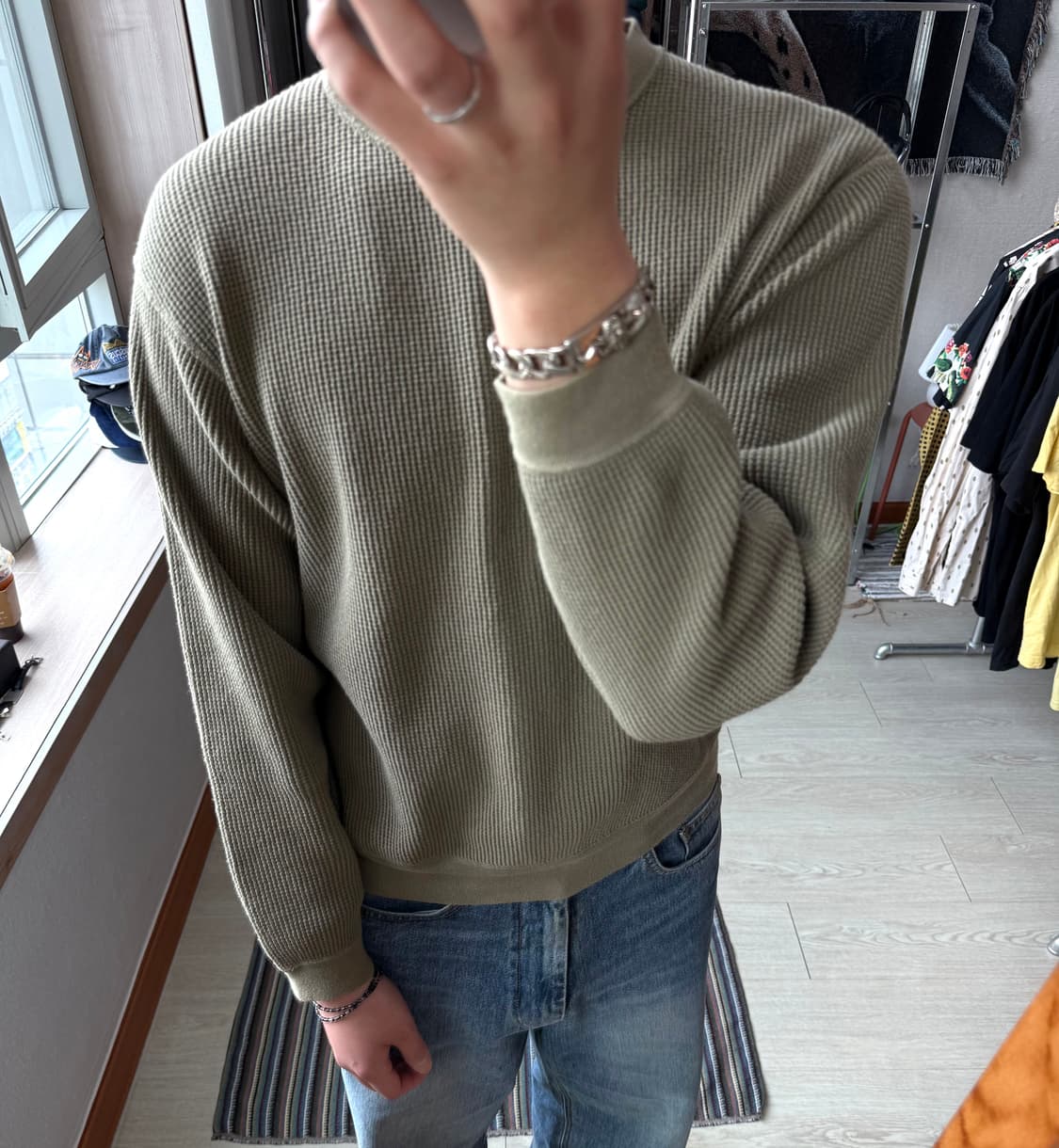 캐피탈 에코 와플 맨투맨 상품이미지1